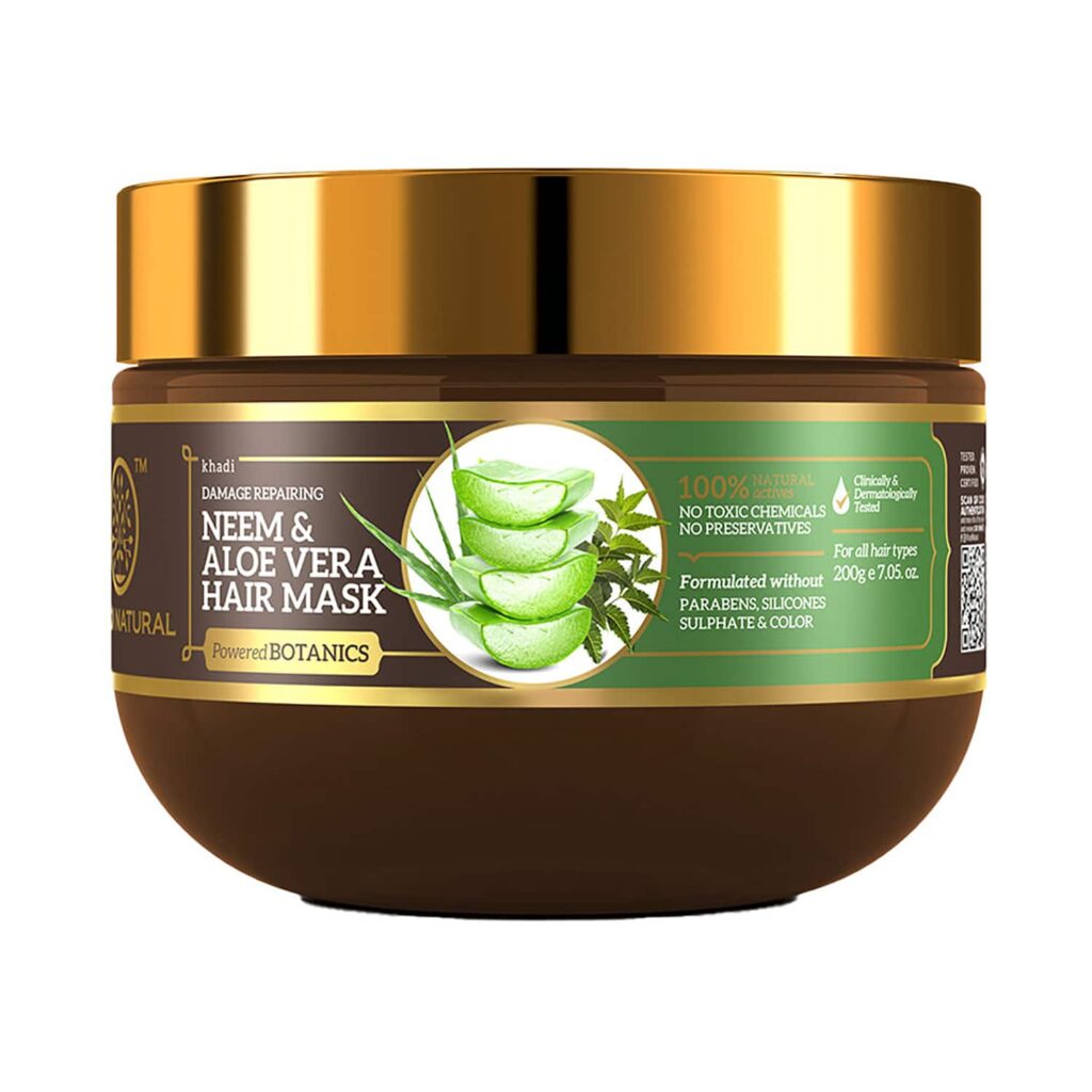 Khadi Natural Neem & Aloe Vera Hair Mask With Almond Oil & Coconut Oil (200g) - Khadi Natural