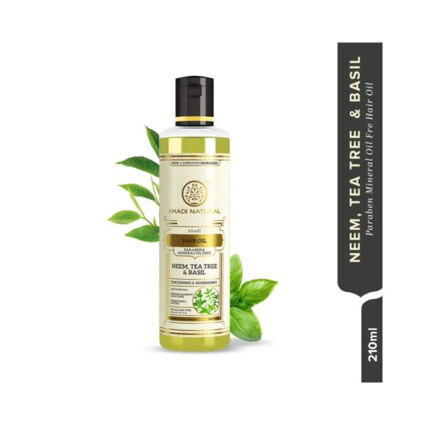 Khadi Natural Neem Tea Tree & Basil Hair Oil (210ml) - Khadi Natural