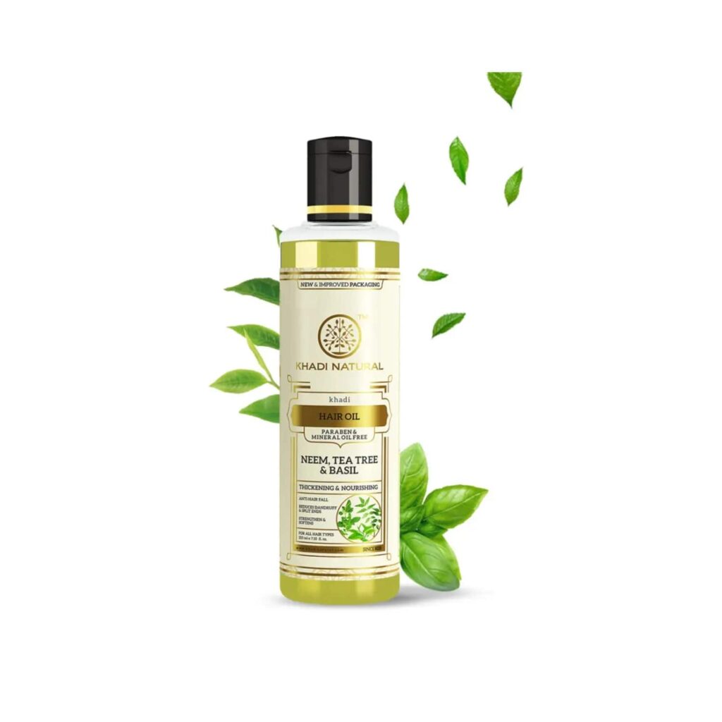 Khadi Natural Neem Tea Tree & Basil Hair Oil (210ml) - Khadi Natural