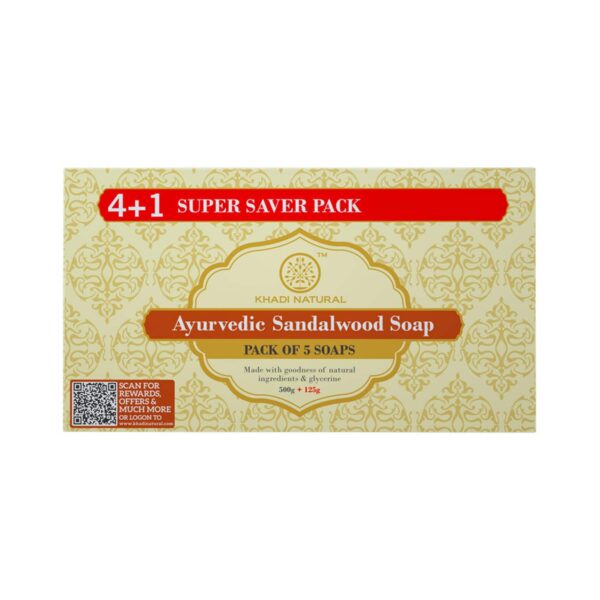 Khadi Natural Sandalwood Soap Super Saver Pack (5 Pcs) - Khadi Natural