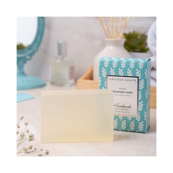 Kimirica Artisan Soap Gift Set Lemon Shea Cedar Shea & Lavender Mint for Men & Women (300 g) - Kimirica