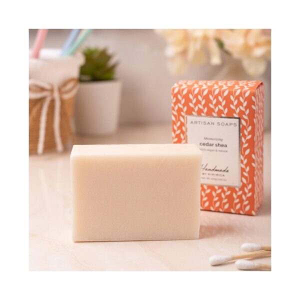 Kimirica Artisan Soap Gift Set Lemon Shea Cedar Shea & Lavender Mint for Men & Women (300 g) - Kimirica