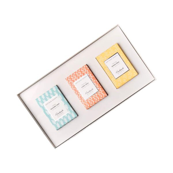 Kimirica Artisan Soap Gift Set Lemon Shea Cedar Shea & Lavender Mint for Men & Women (300 g) - Kimirica