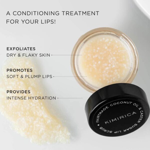 Kimirica Coco Sugar Lip Scrub for Dry and Sun Parched Lips (15 g) - Kimirica