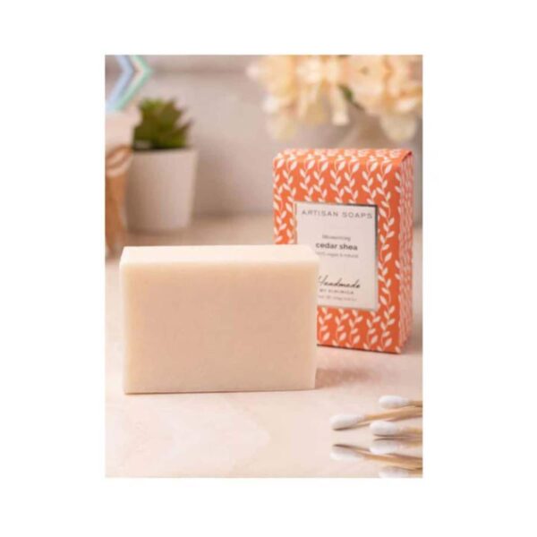 Kimirica Handmade Cedar Shea Artisan Soap with Shea Butter Aloe Vera & Glycerin (100 g) - Kimirica