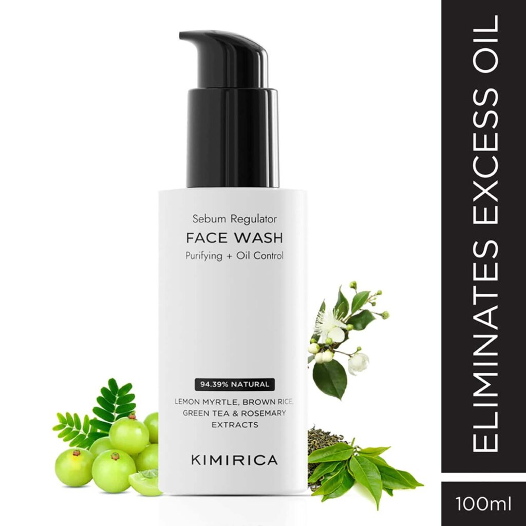 Kimirica Purifying Gel Face Wash for Oil Control with Green Tea Lemon Myrtle Brown Rice (100 ml) - Kimirica
