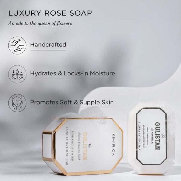 Kimirica Rose Absolute & Iris Luxury Soap Bar Enriched with Shea Butter & Rose Water (85 g) - Kimirica