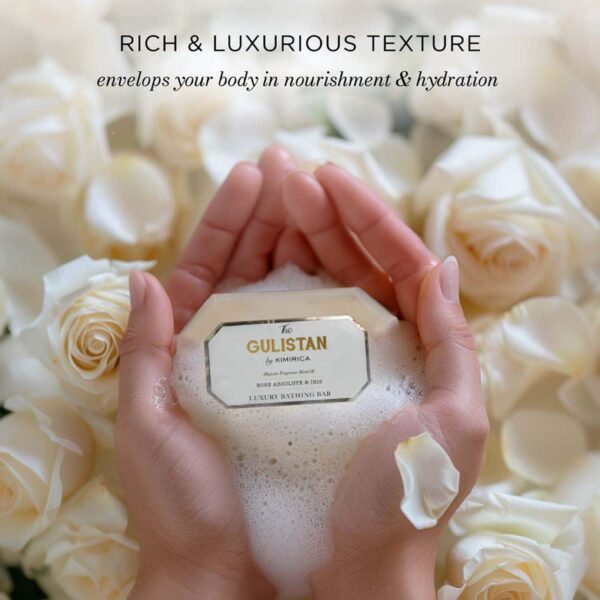 Kimirica Rose Absolute & Iris Luxury Soap Bar Enriched with Shea Butter & Rose Water (85 g) - Kimirica