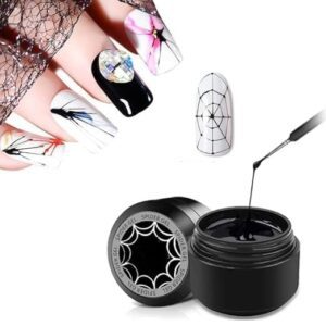 KIRA Nail Spider Gel For Nail Art Polish Thin Brush Spider Nail Gel Art Paint For Nails Uv Led Nail Polish Drawing Painting Gel Nail Polish Kit (Black)