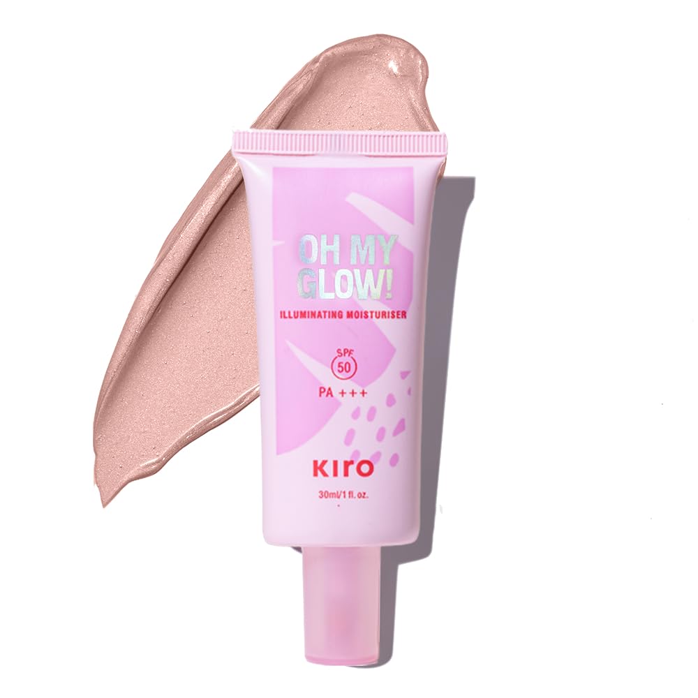 KIRO Oh My Glow! Illuminating Moisturiser with SPF 50 PA+++,30ml|3-in-1 Moisturizer,Sunscreen&Primer|Infused with Niacinamide,Hyaluronic Acid&Vitamin...