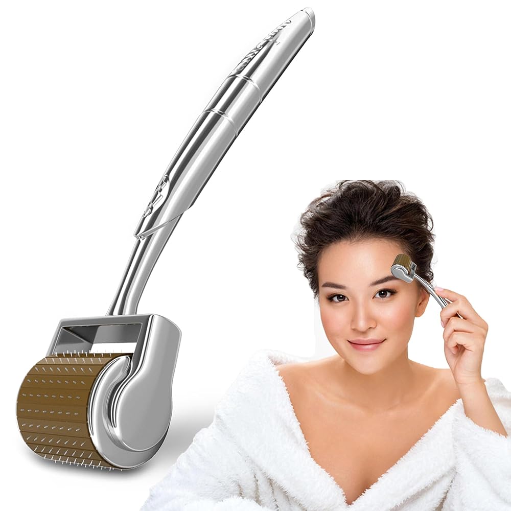 Kliffoo Derma Roller 1mm for Skin, Hair & Beard – At Home Microneedling Device for Women and Men 192 Titanium Microneedles Derma Roller with Case for Face & Scalp, Safe & Easy...