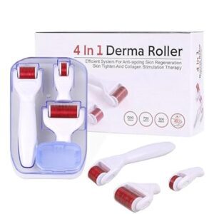 KOIME 4 in 1 Derma Roller Microneedling Kit for Face and Body - Micro Needle Microdermabrasion Roller Reduce wrinkles, scars, stretch marks - 3 Replaceable Heads -2024 (4 in 1...
