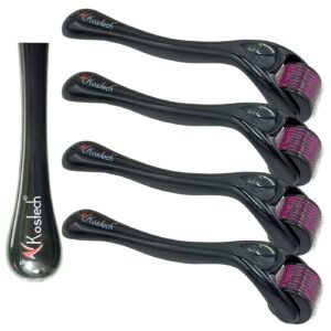 Kostech Derma Roller with 540 Titanium Needles for Anti-aging I Anti-wrinkle I Acne-Scars Removal I Hair Regrowth Pack Of 4 (Derma Roller 0.5mm)