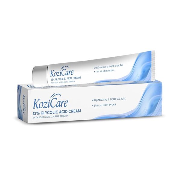 Kozicare Glycolic Acid Face Cream 12% | Anti Wrinkles & Anti Ageing | Daily Moisturizer And Skin Brightener | Brightening Skin Cream For Women & Men | For All Skin Type- 15gm
