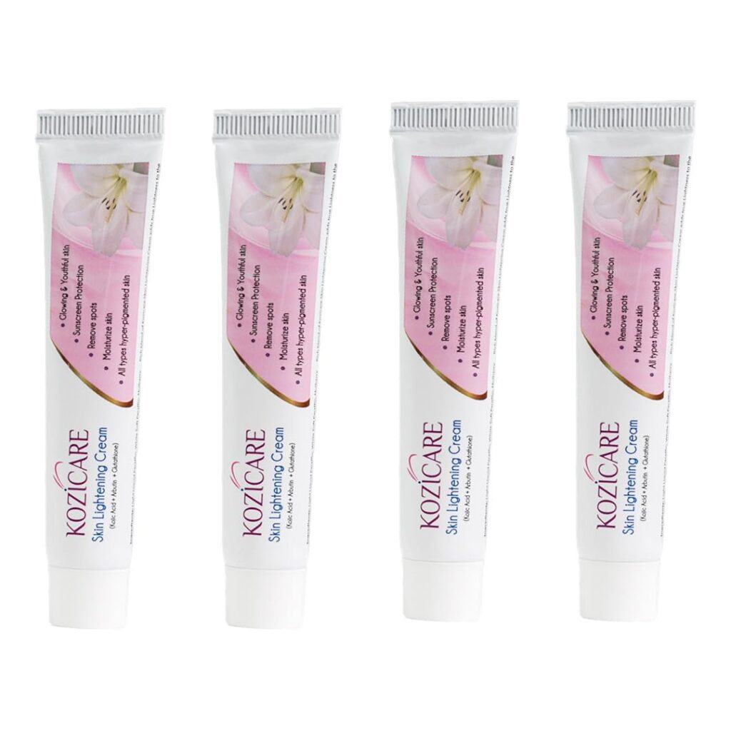 Kozicare Skin Lightening Non-Sticky Cream Lotion | Enriched with 3% Kojic Acid, 1% Alpha Arbutin, 1% Glutathione, 2% Niacinamide, 2% Vitamin C | Best for Melasma, Pigmentation,...