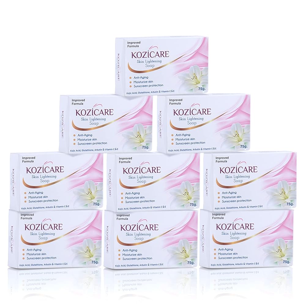 Kozicare Skin Lightening Soap with 0.50% Kojic Acid,0.50% Arbutin, 0.50% Vitamin C, 0.50% Vitamin E, 0.30% Glutathione |Sun screen protection |keeps your skin young and...