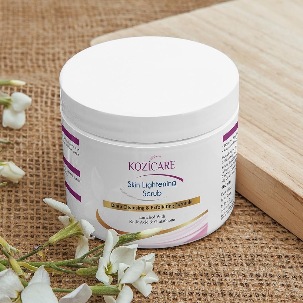 Kozicare Skin Whitening Scrub For Face | Exfoliating Scrub | Scrub For Men & Women Tan Removal Scrub Tanning Dead Skin Removal Gel Kojic Acid Scrub For Blackheads, Whiteheads &...
