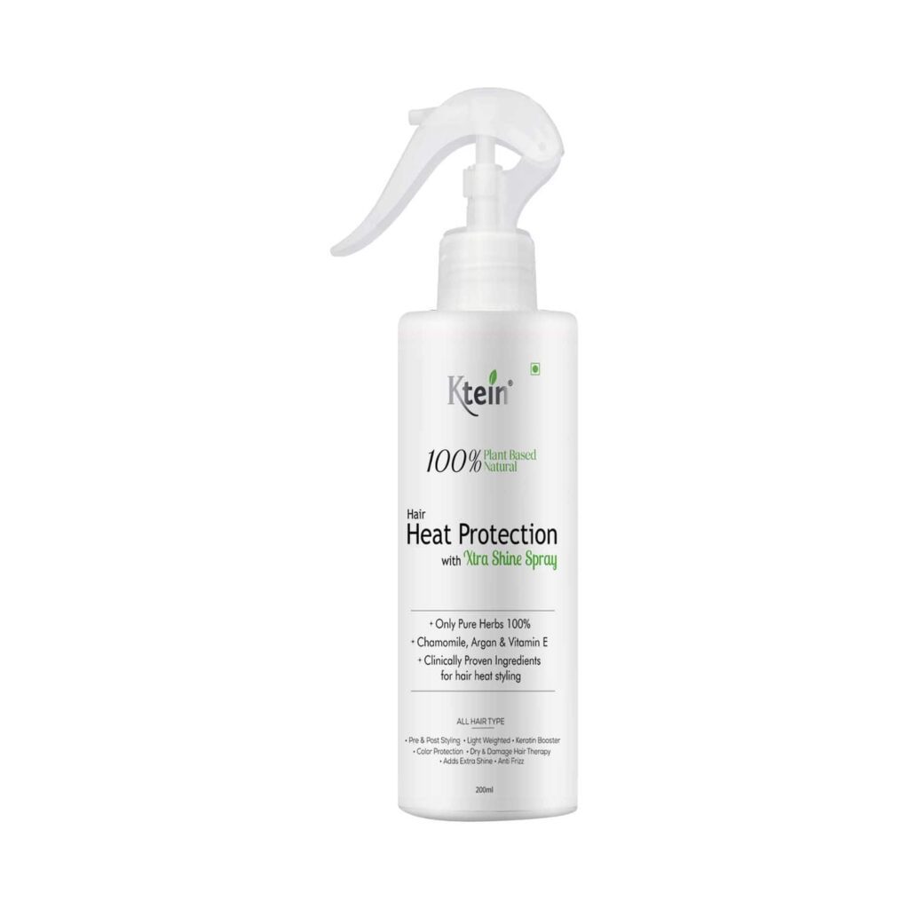 ktein 100% Plant Based Natural Hair Heat Protection with Xtra Shine Spray Hair Spray (200 ml) - Ktein
