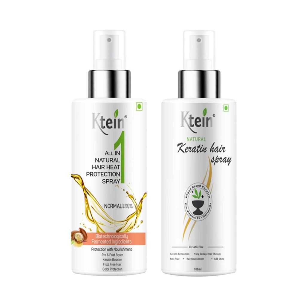 Ktein All In One Natural Hair Heat Protection Spray And Natural Keratin Hair Spray - (2Pcs) - Ktein