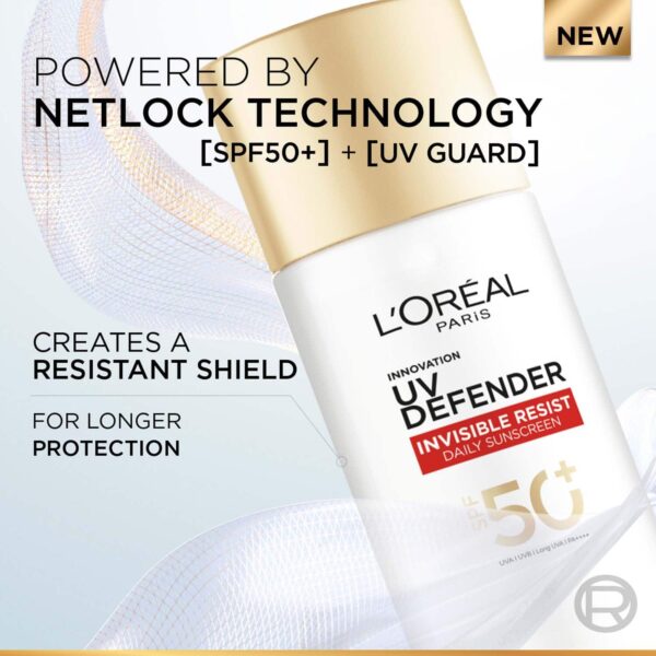 L’Oreal Paris Uv Defender Invisible Resist Daily Sunscreen SPF50+ PA++++ Lightweight (50 ml) - L'Oreal Paris