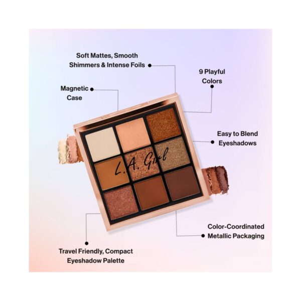 L.A. Girl Keep It Playful 9 Color Eyeshadow Palette - GES435 Foreplay (14g) - L.A. Girl
