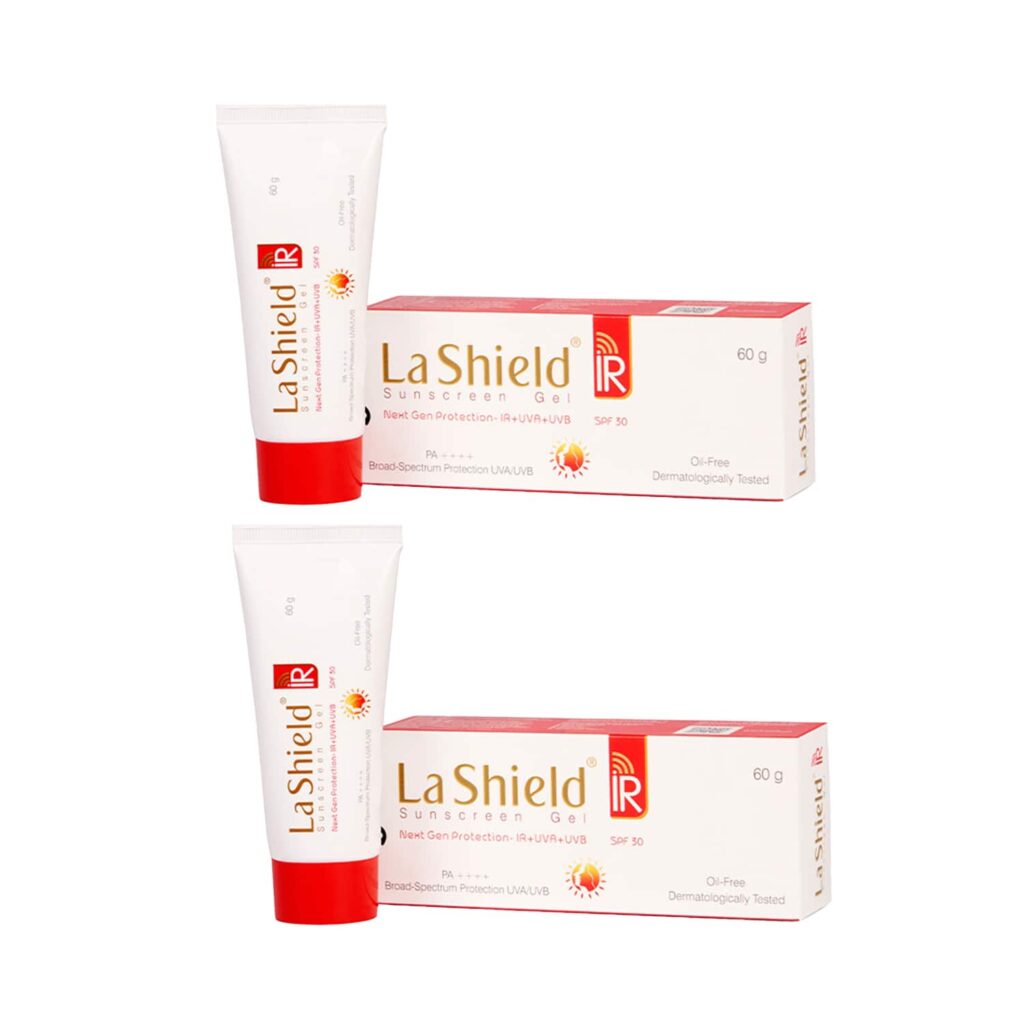 La Shield IR SPF 30+ & PA+++ Sunscreen Gel Pack of 2 (60 g) Combo - La Shield