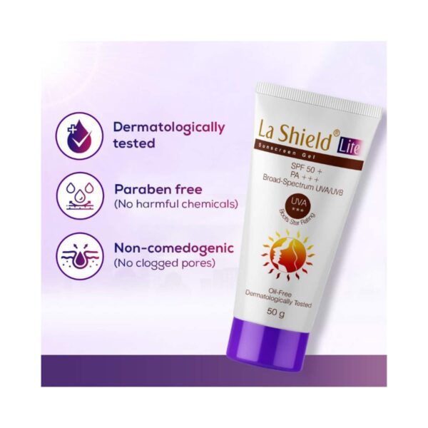 La Shield Lite SPF 50+ & PA+++ Sunscreen Gel (50g) - La Shield