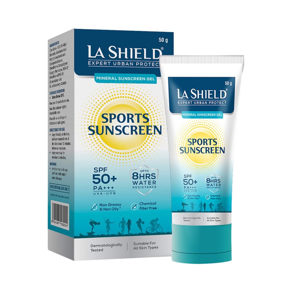 La Shield Mineral Sports Sunscreen Gel SPF 50+ PA+++ (50g) - La Shield