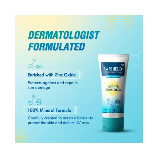 La Shield Mineral Sports Sunscreen Gel SPF 50+ PA+++ (50g) - La Shield