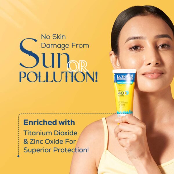 La Shield Pollution Protect Mineral Sunscreen Gel SPF 50 Pack of 2 (50 g) Combo - La Shield