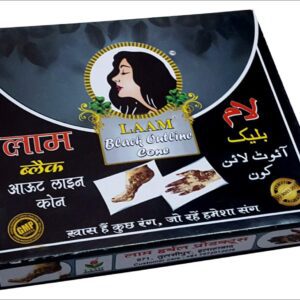 Laam Herbals Black Henna (Mehndi) Cone | Fast Henna | Natural & Organic | For Body Tattoo & Art | Chemical Free | No Side Effects