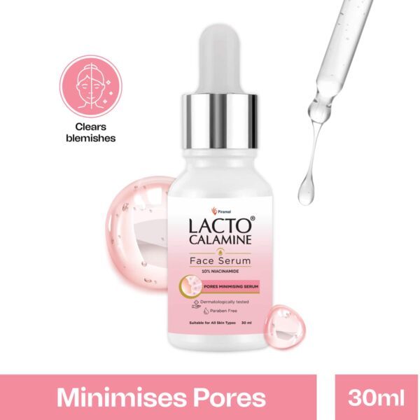 Lacto Calamine 10% Niacinamide Face Serum, non sticky to Minimise pores & Fade pigmentation (30ml) - Lacto Calamine