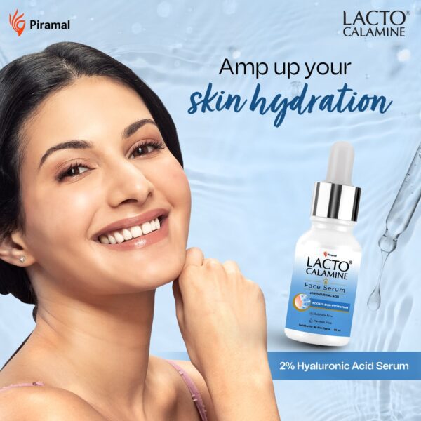 Lacto Calamine 2% Hyaluronic acid face serum with Penta-Ceramide for Plump & Bouncy skin (30ml) - Lacto Calamine