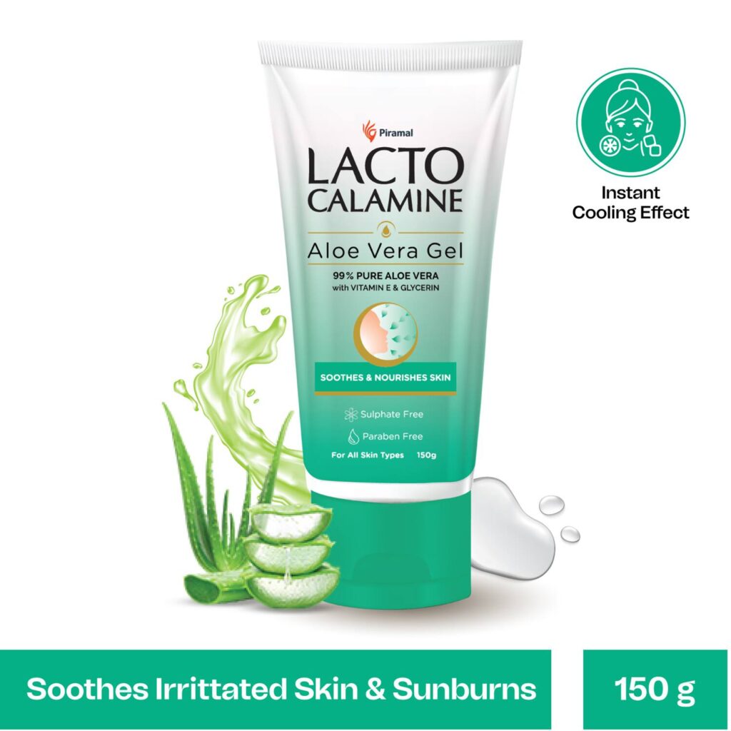 Lacto Calamine Aloe Vera Gel with 99% Natural Aloe Vera, Vitamin E & Glycerin for Hair & Face (150g) - Lacto Calamine