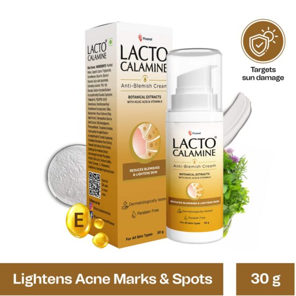 Lacto Calamine Anti Blemish & Pigmentation Removal Cream with botanical extracts,Lighten Marks (30g) - Lacto Calamine
