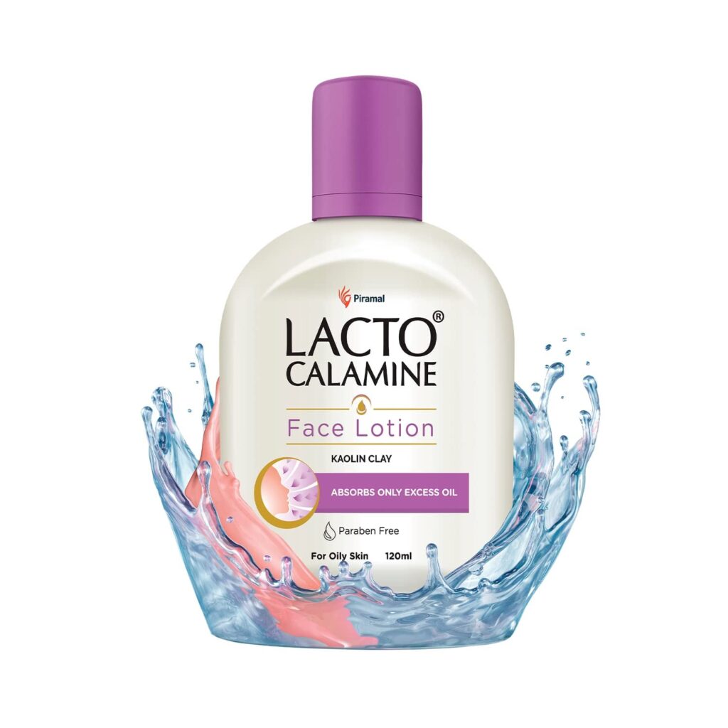 Lacto Calamine Face & Body Lotion Moisturizer for Oily Skin- Kaolin Clay & Glycerin Extracts (120ml) - Lacto Calamine
