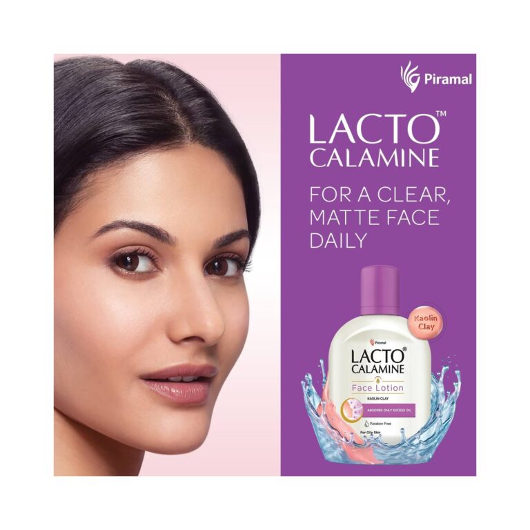 Lacto Calamine Face & Body Lotion Moisturizer for Oily Skin- Kaolin Clay & Glycerin Extracts (120ml) - Lacto Calamine
