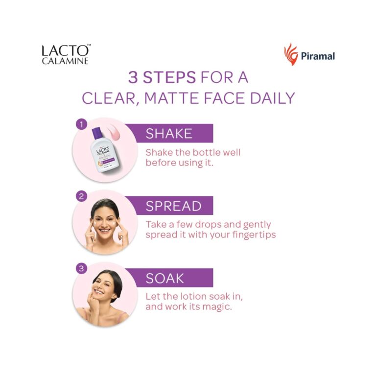 Lacto Calamine Face & Body Lotion Moisturizer for Oily Skin- Kaolin Clay & Glycerin Extracts (120ml) - Lacto Calamine