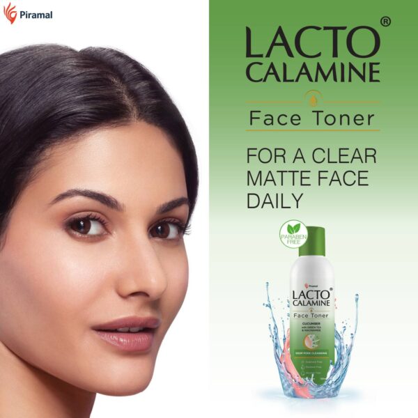 Lacto Calamine Face Toner with Cucumber, Green Tea & Niacinamide-Tightens Pore & glowing Skin (120ml) - Lacto Calamine