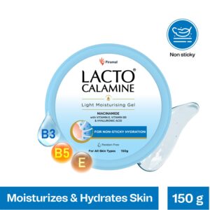 Lacto Calamine gel based Face Moisturizer with Niacinamide, Hyaluronic Acid,Vitamin E & B5 (150g) - Lacto Calamine