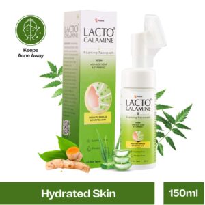 Lacto Calamine Neem & Aloe Foaming Face Wash + Niacinamide,Glycolic Acid for reducing pimple (150ml) - Lacto Calamine