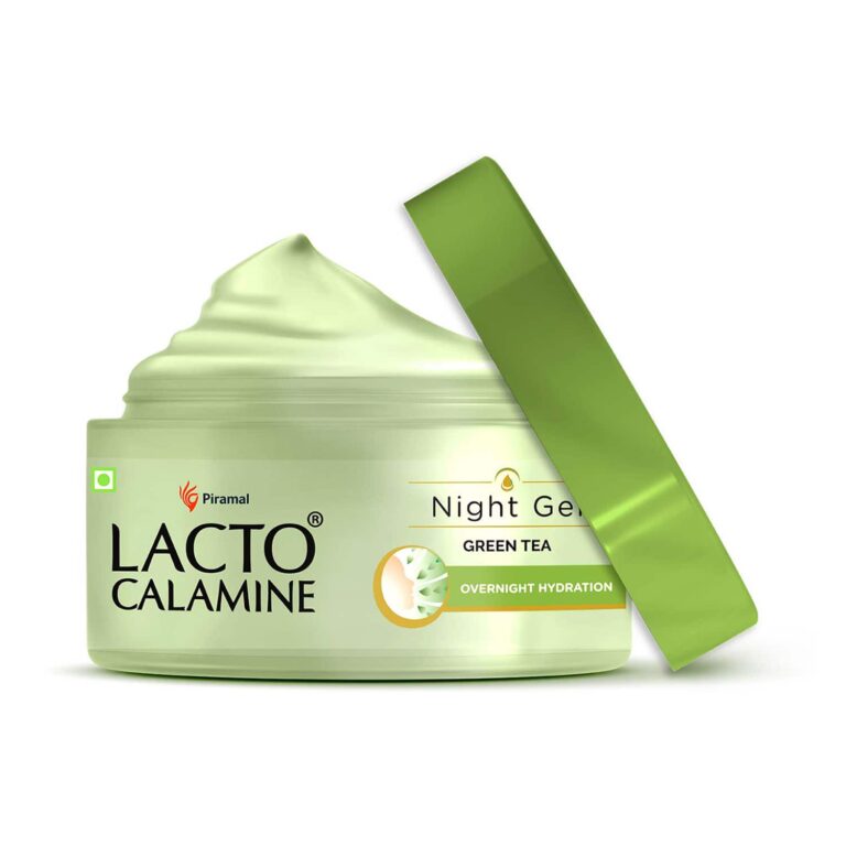 Lacto Calamine Night Gel With Green Tea + Glycolic Acid & Niacinamide for Overnight Hydration (50g) - Lacto Calamine