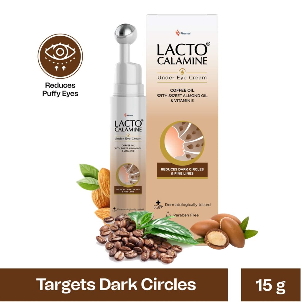 Lacto Calamine Under Eye Cream for Dark Circles with Coffee Oil,Vitamin E, B3 & Multi-Peptides (30g) - Lacto Calamine