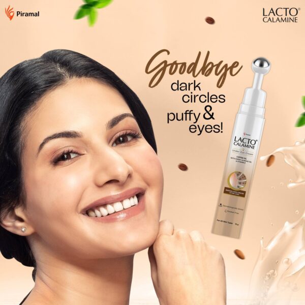 Lacto Calamine Under Eye Cream for Dark Circles with Coffee Oil,Vitamin E, B3 & Multi-Peptides (30g) - Lacto Calamine