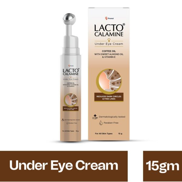 Lacto Calamine Under Eye Cream for Dark Circles with Coffee Oil,Vitamin E, B3 & Multi-Peptides (30g) - Lacto Calamine