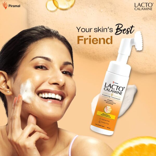 Lacto Calamine Vitamin C Foaming Face Wash + Niacinamide, Glycolic Acid for Skin Brightening (150ml) - Lacto Calamine