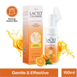 Lacto Calamine Vitamin C Foaming Face Wash + Niacinamide, Glycolic Acid for Skin Brightening (150ml) - Lacto Calamine