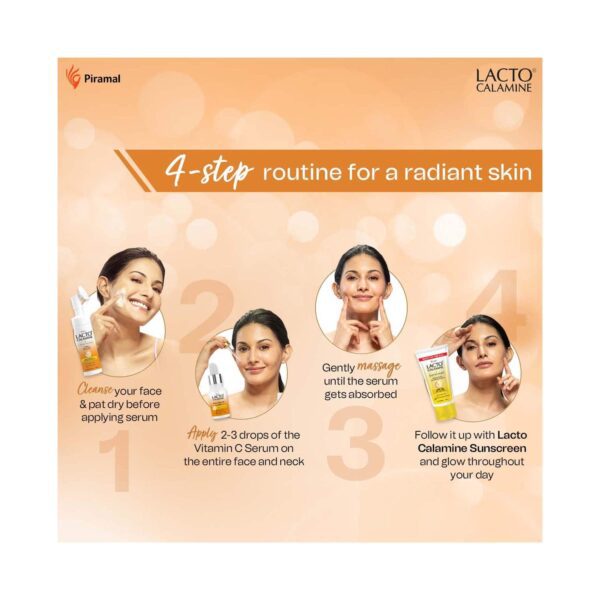 Lacto Calamine Vitamin C Serum With Pollushield, Vitamin E, B3 & B5 (30ml) - Lacto Calamine