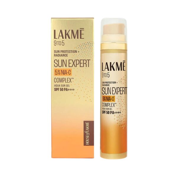 Lakme 5% Niacinamide & VIT C water-light Sunscreen gel SPF 50 Pa++++For Oily Skin,2X Glow (56 g) - Lakme
