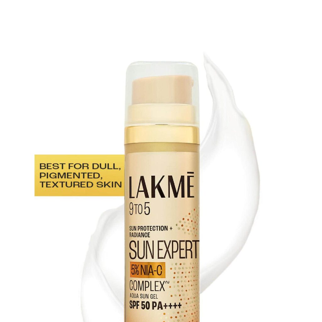 Lakme 5% Niacinamide & VIT C water-light Sunscreen gel SPF 50 Pa++++For Oily Skin,2X Glow (56 g) - Lakme